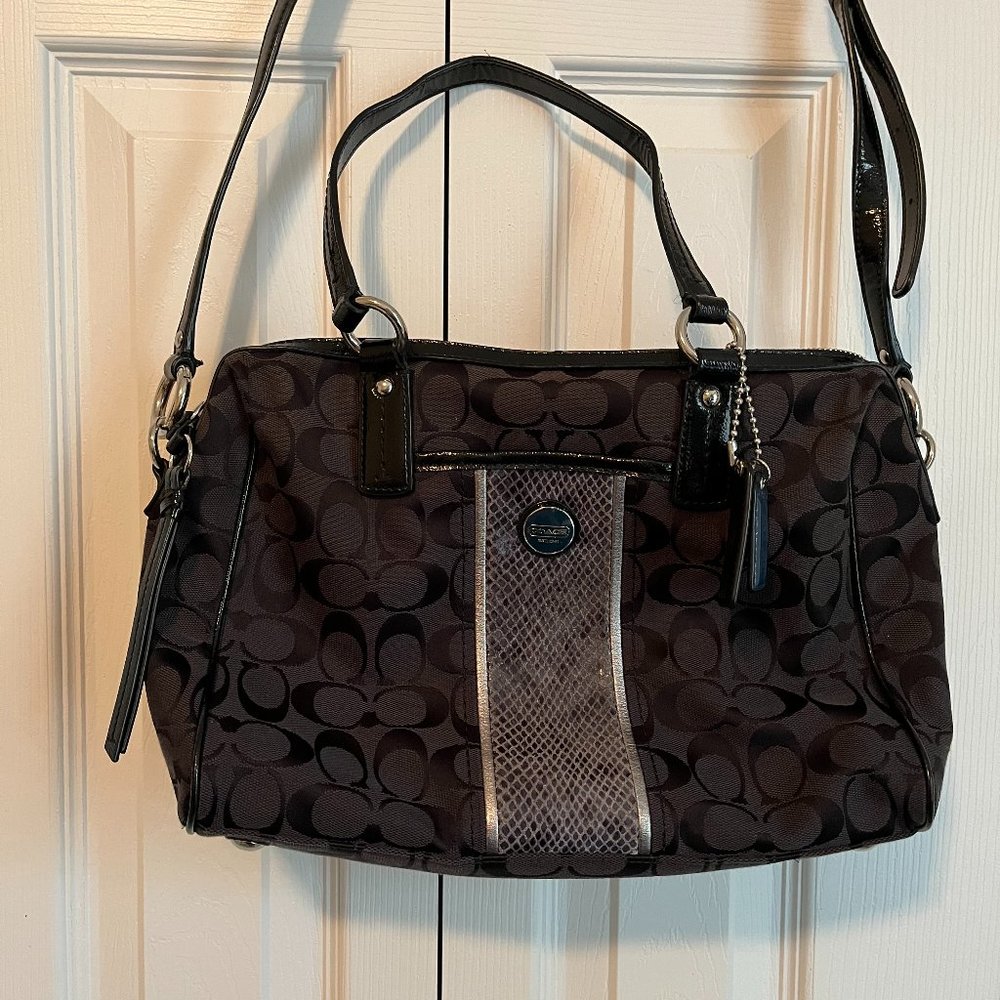 Coach Black and Gray Shoulder Bag